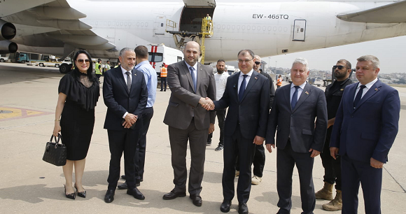 Nassereldine Represents the President Aoun in Receiving Ambulances from Belarus at the Airport