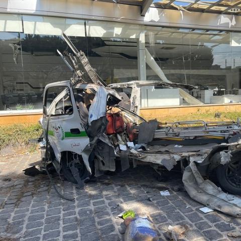 Paramedic Killed and Two Wounded in an Israeli Enemy Raid on an Ambulance in Zefta