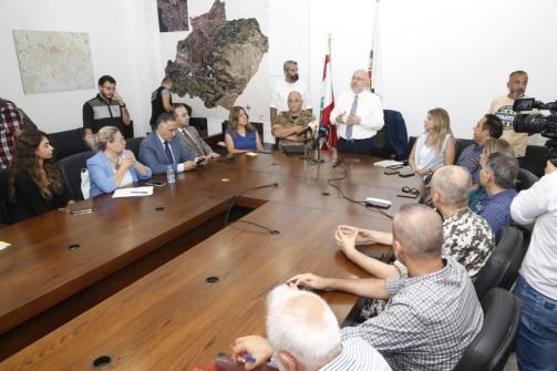 Sheltering the Displaced and Ensuring their Health Services in the Meetings of Minister Abiad