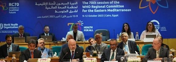 الأبيض يطرح في الدورة الإقليمية للصحة العالمية ضرورة رفع الجهوزية الصحية تحسبا لأي طارئ