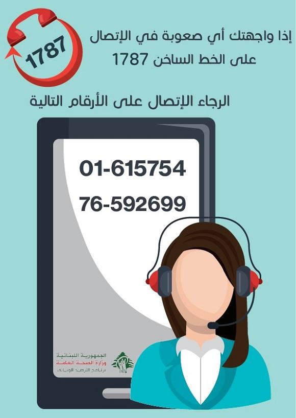 If You Have any Difficulty Calling the 1787 Hotline, Please Contact the Following Numbers: 01/615754-76/592699