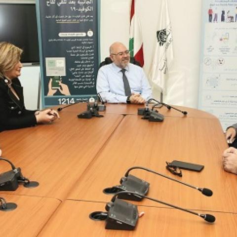 الأبيض التقى وفدا من اتحاد المستشفيات العربية برئاسة النائب علامة 