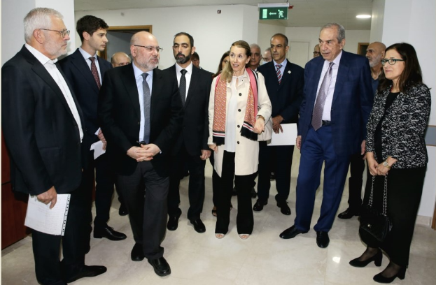 الأبيض وسفيرة إيطاليا تفقدا مع وفد أعمال الترميم في مستشفى بعبدا
