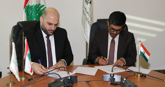 ناصر الدين وقع والسفير الهندي إتفاقية تأهيل وترميم مركز الرعاية الأولية في مستشفى قانا الحكومي 