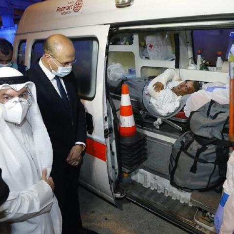 حسن يشكر من المطار للكويت إجلاءها 6 مصابين في انفجار التليل