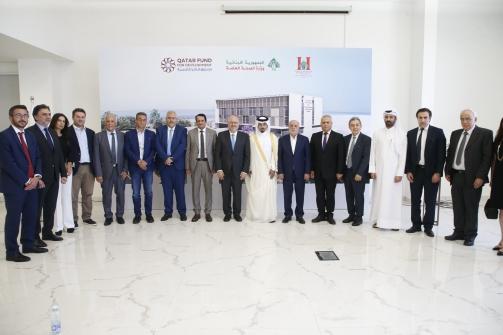 وضع حجر الأساس للمبنى الجديد لمستشفى بيروت الحكومي الجامعي- الكرنتينا بدعم قطري